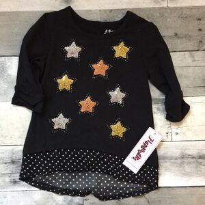 NWT Flapdoodle’s girls sequence star top